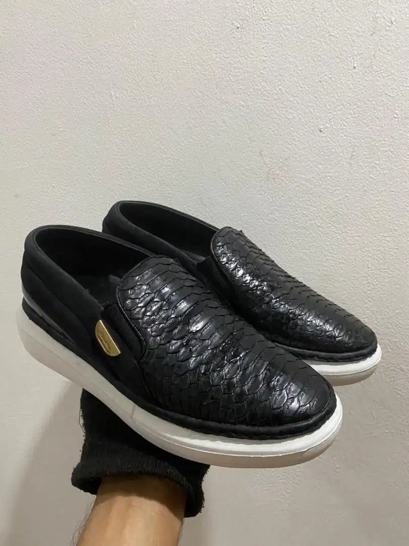 Sepatu slip on louis vuitton anaconda leather 40 rare 2005 original