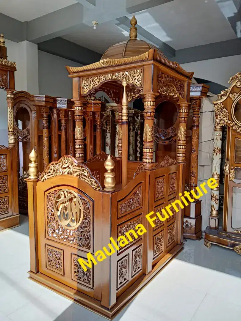 Mimbar masjid kubah mihrab tangga podium ready COD