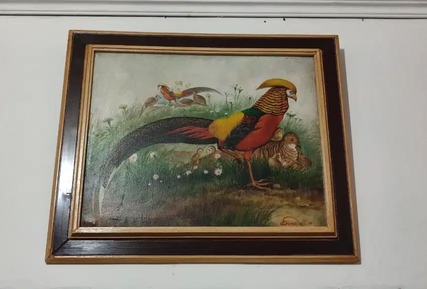 Lukisan eropa ayam golden pheasant