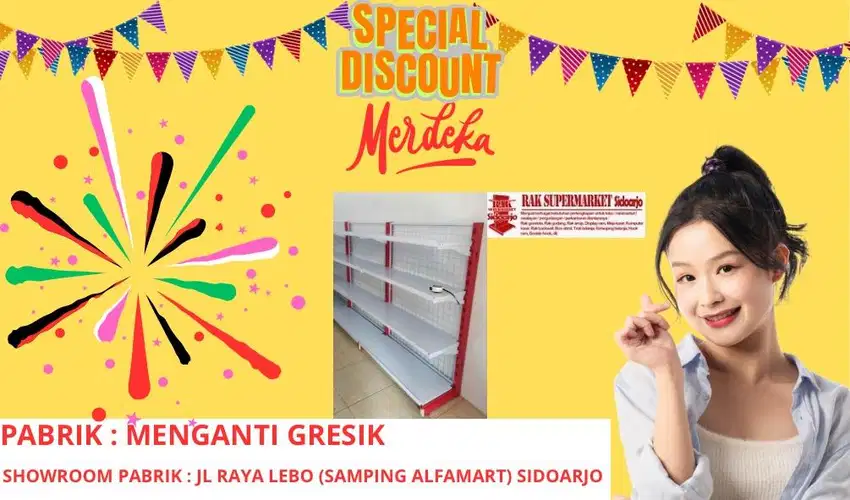 Jual Rak minimarket harga pabrik promo gondola diskon