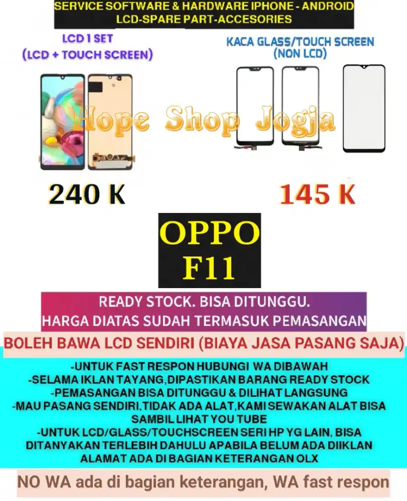 Service HP-Touchscreen-Baterai/LCD Oppo F11
