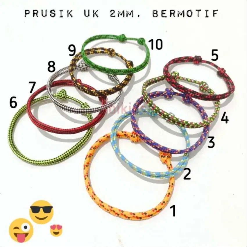 Gelang prusik motif pemanis tangan 2line good cowo cewe gl64