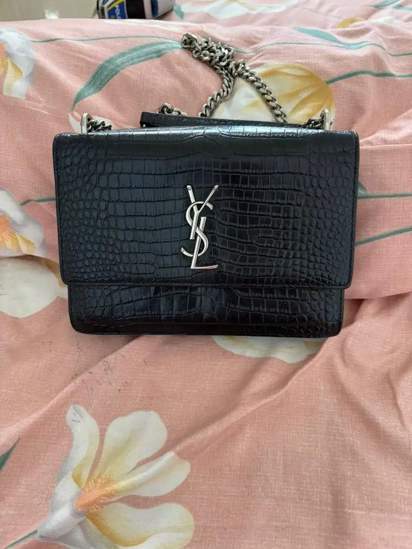 Tas YSL black croco