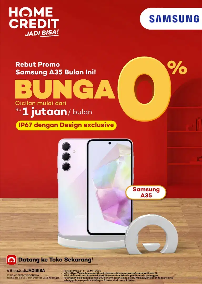 Samsung A35 Promo Bunga 0% Free 1x Angsuran Free Adapter