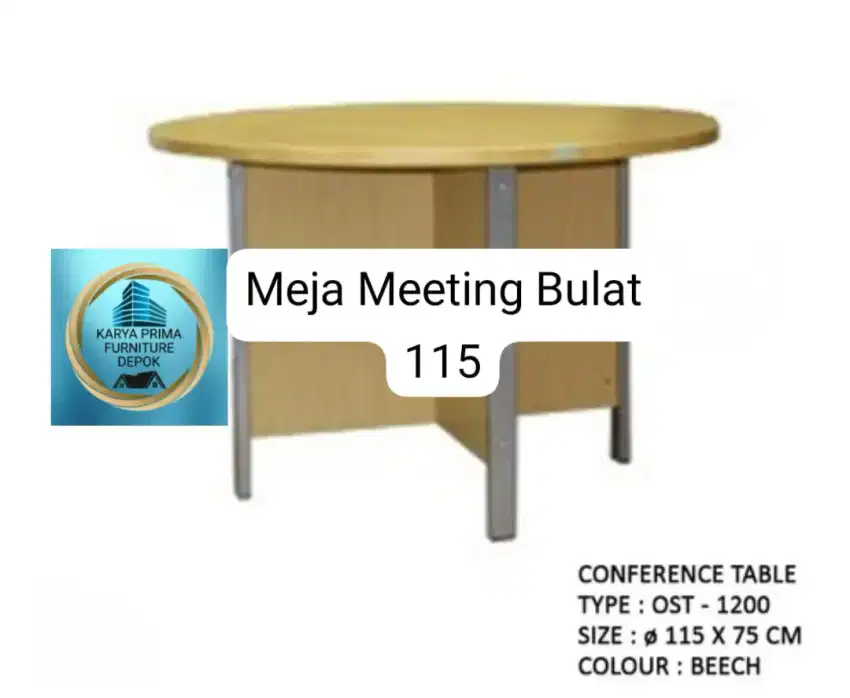 Meja Meeting Rapat Bulat kaki besi Diameter 115 kuat awet 1.450.000
