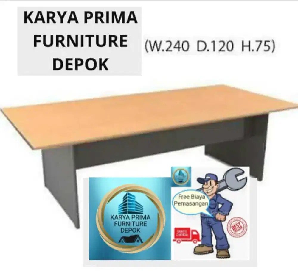 Meja Meeting Rapat Besar 240x120x75 spesial 1.900.000 free ongkir