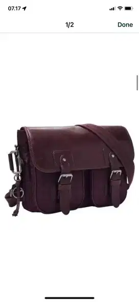 Tas Fossil Baru Merah Maroon