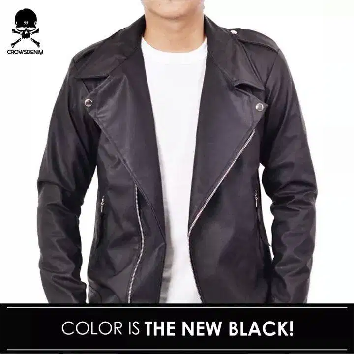Jaket, Jaket Kulit, Jaket Kulit Pria, Jaket Kulit Bikers Hitam Keren