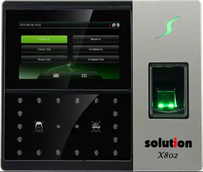 Solution X802 Mesin Absensi Fingerprint Wajah Garansi 1 Tahun