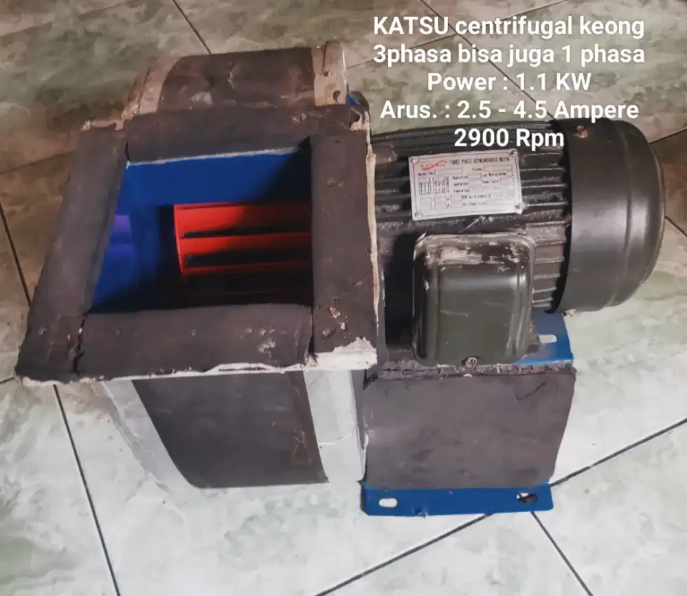 Fan/blower listrik 3phase 1.1KW; KATSU.Harga OBRAL.