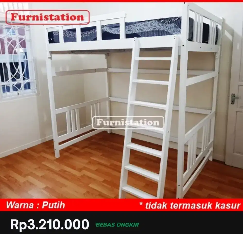 Bunk Bed ukuran 100x200 putih