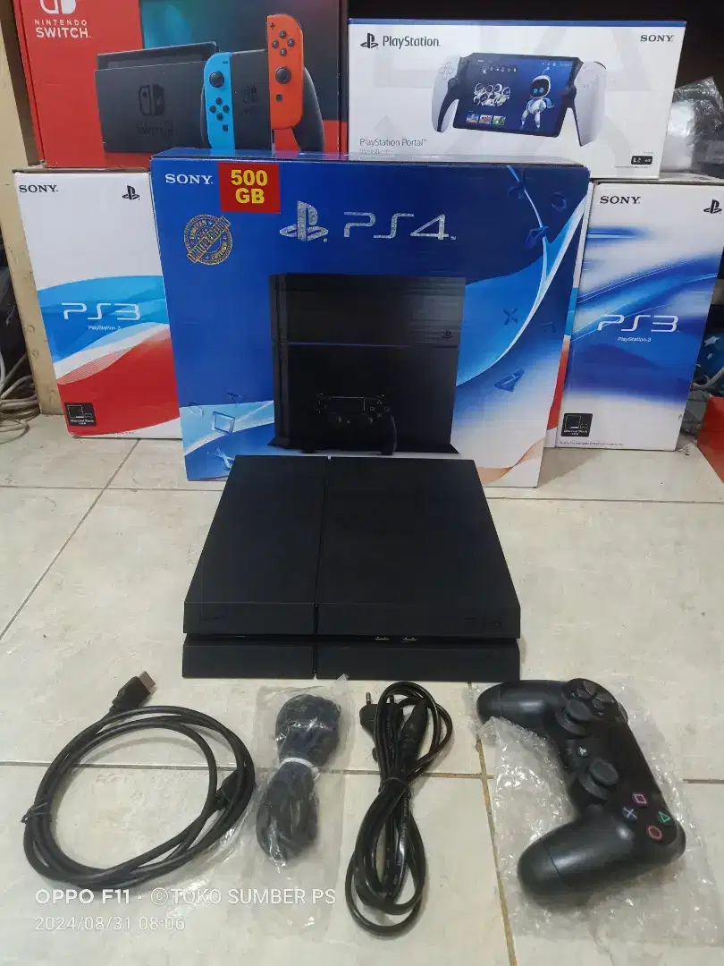 PS4 FAT ORI HDD 500 GIGA LENGKAP TINGGAL MAIN