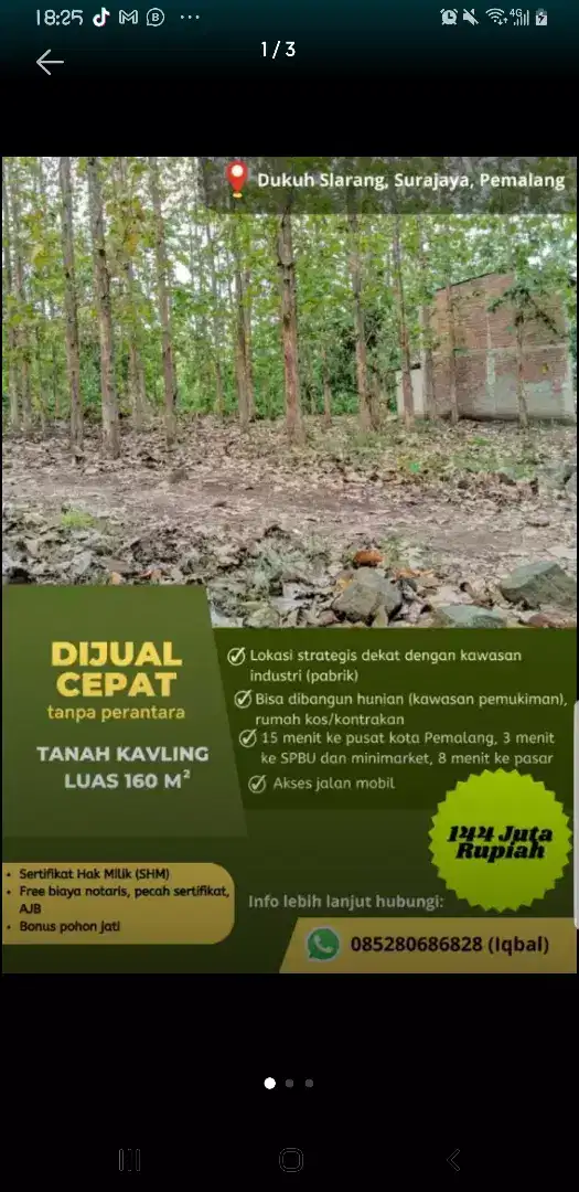 Bismillah Dijual tanah lokasi strategis cocok untuk apapun