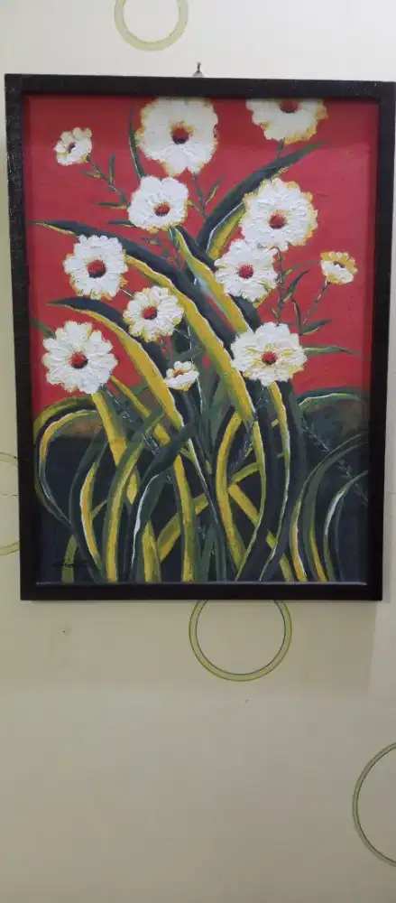 Lukisan bunga gambar bunga tinggal pasang dinding