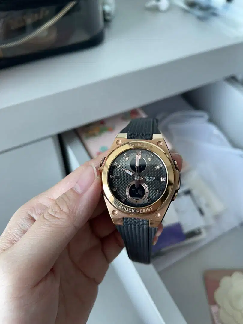 Casio Baby G G-MS Black Gold Rubber Band