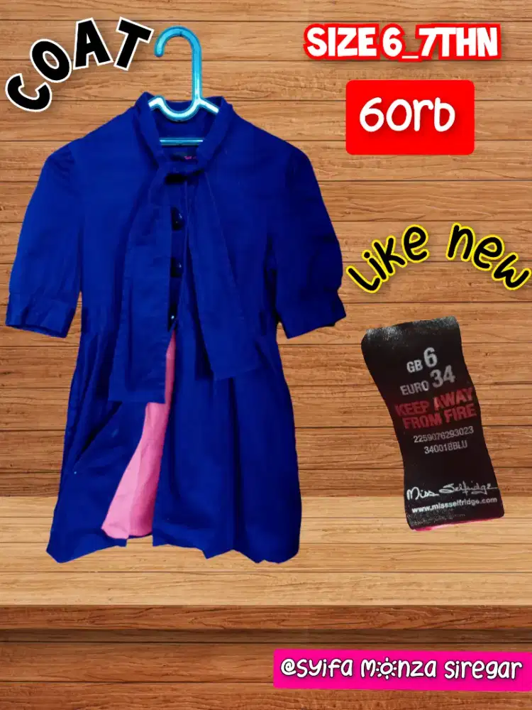 Jaket/Coat anak cewe 6thn