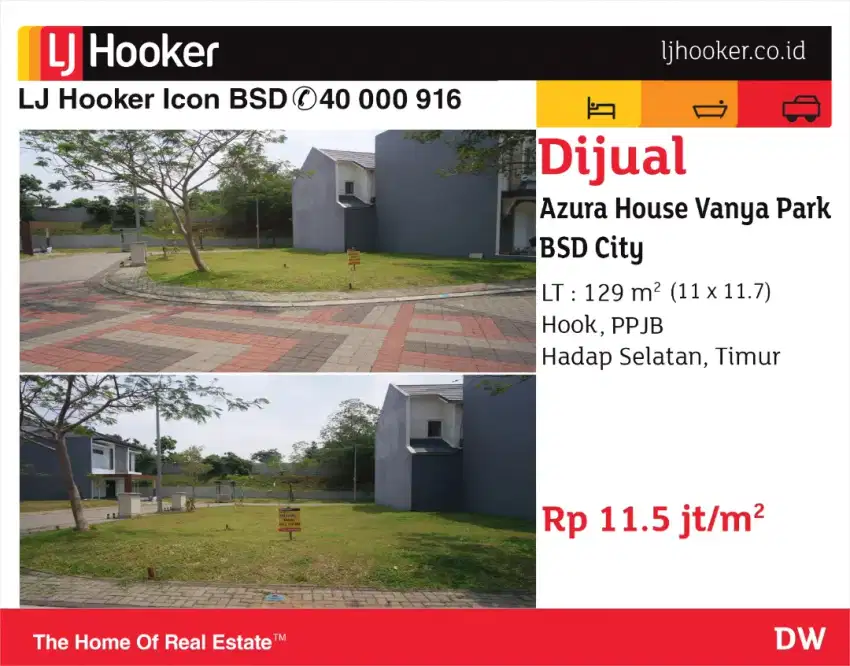 jual kavling hoek azura vanya park bsd city