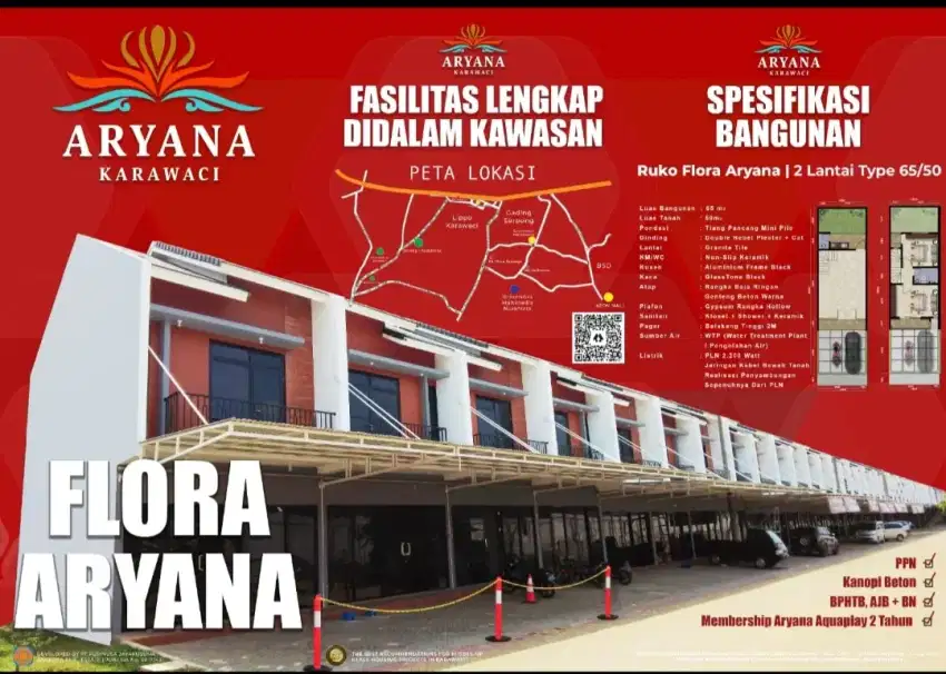 Ruko flora aryana karawaci dekat lipo karawaci dan gading serpong