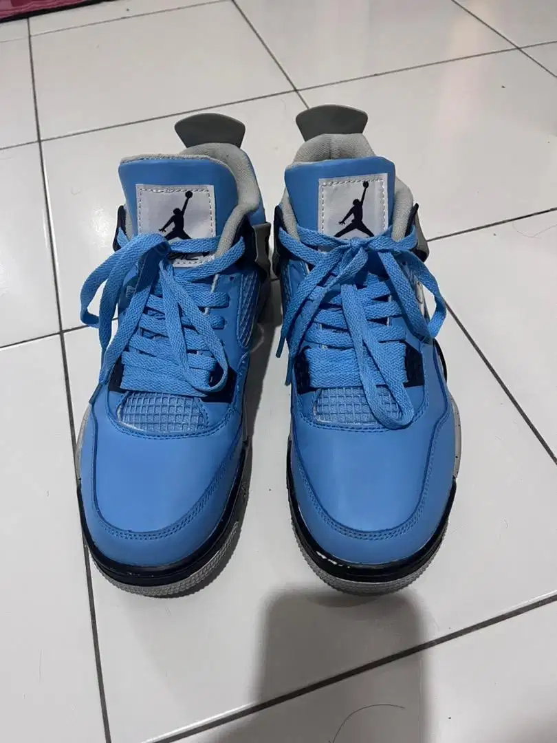 Sepatu Basket Retro 4 Off Air Jordan White Blue