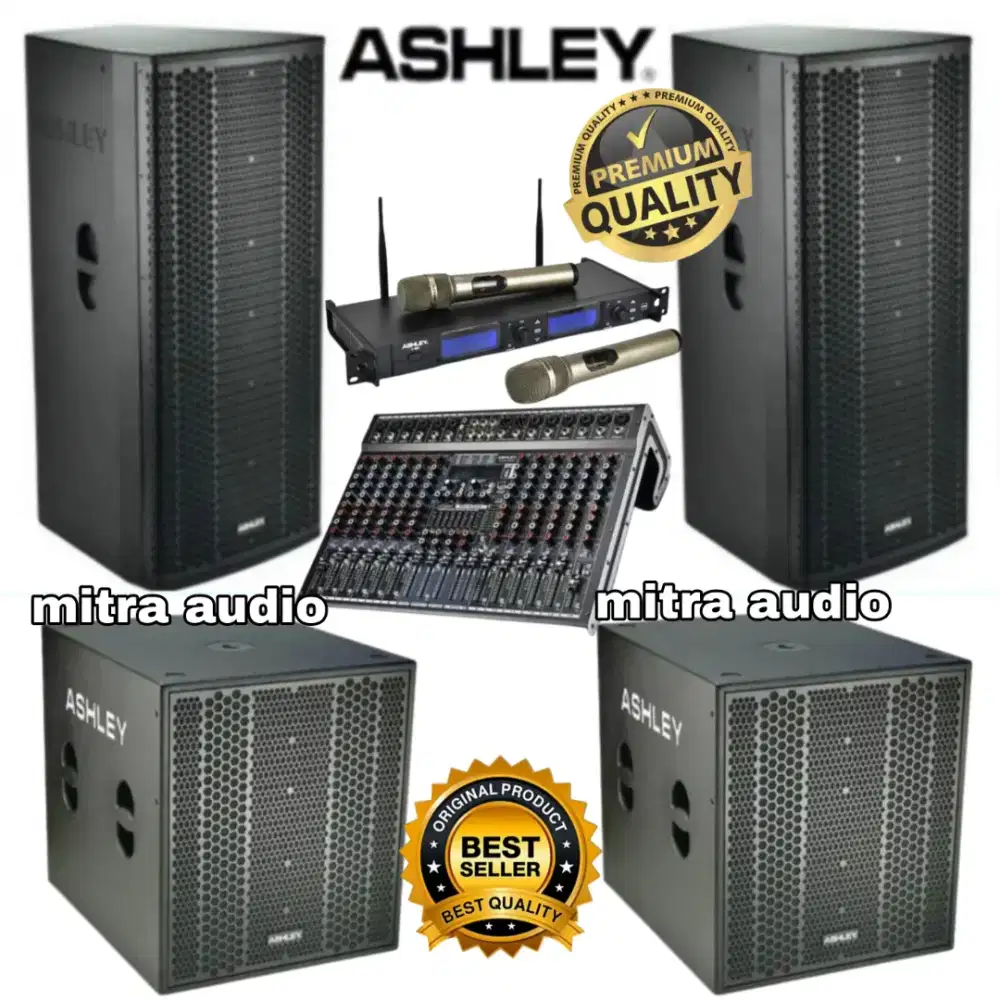 Paket sound system speaker aktif ASHLEY 15 inch + subwoofer aktif 18in