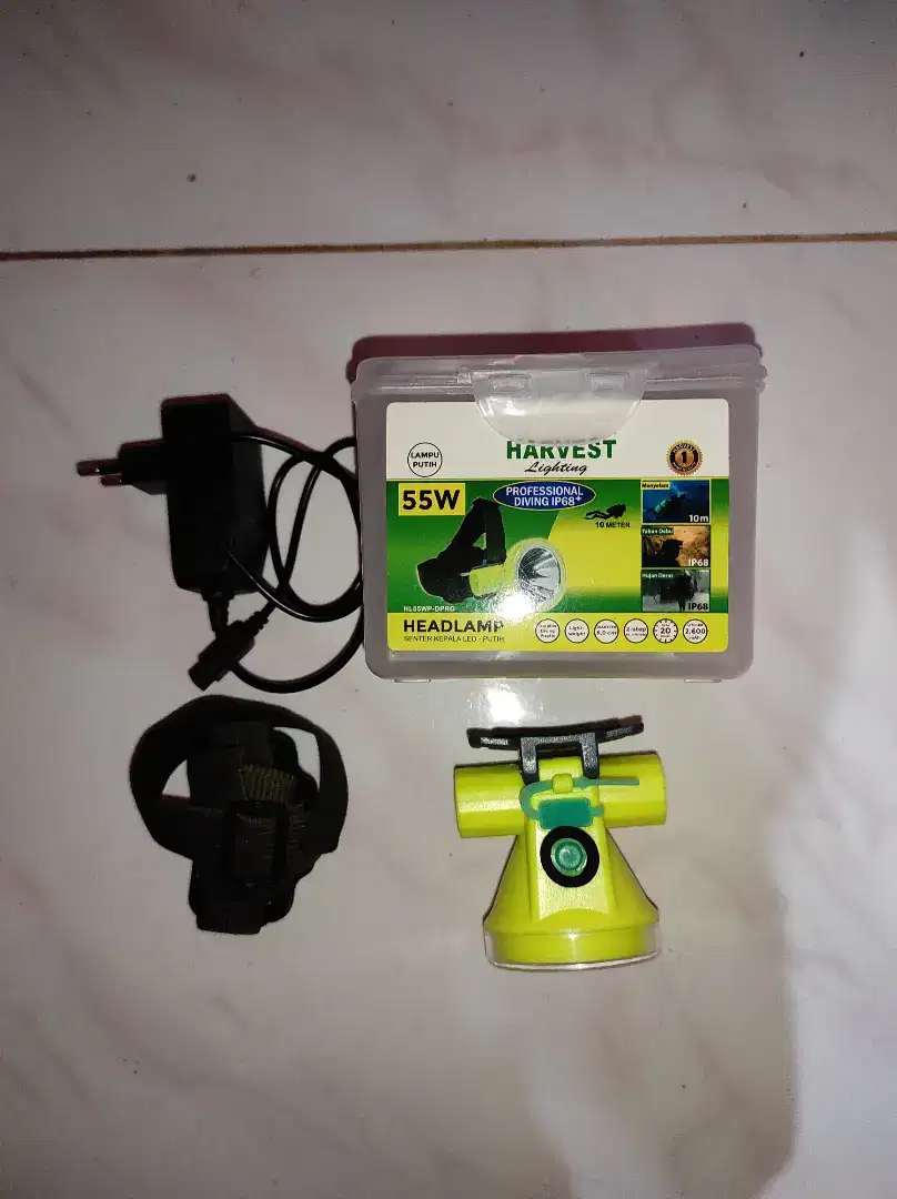 Senter Kepala Headlamp LED Professional Diving HARVEST