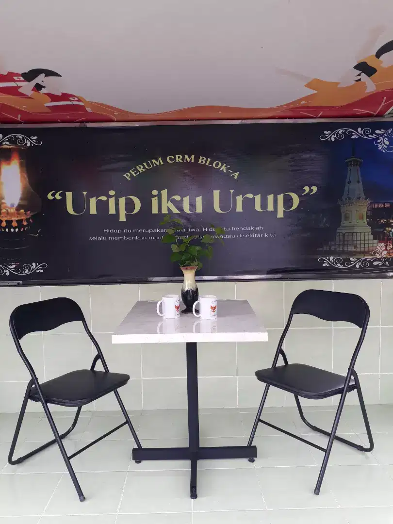 Meja kursi lipat teras