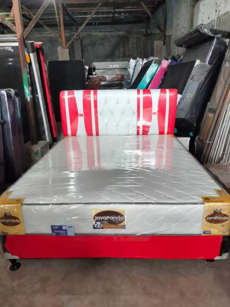 1 SET DIPAN + SPRING BED PANDA UK 160 X 200 CM