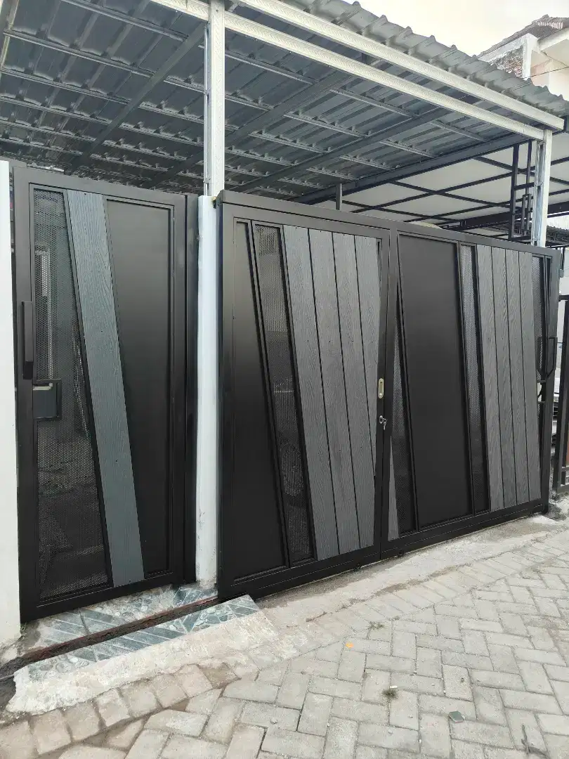 Pintu pagar dobel sleding model menawan