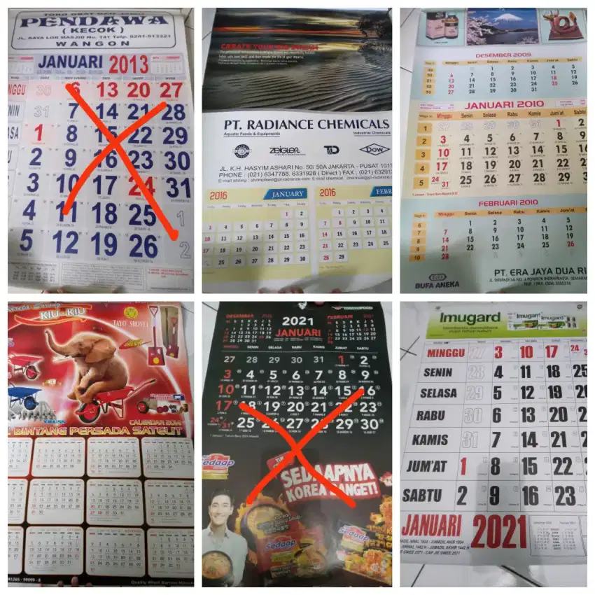 Aneka kalender jadul