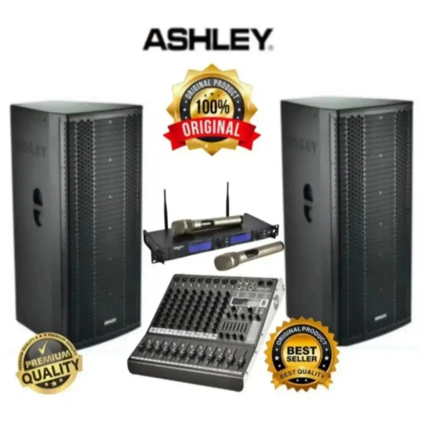 Speaker aktif Ashley 12 inch + mixer bluetooth Ashley 8 channel
