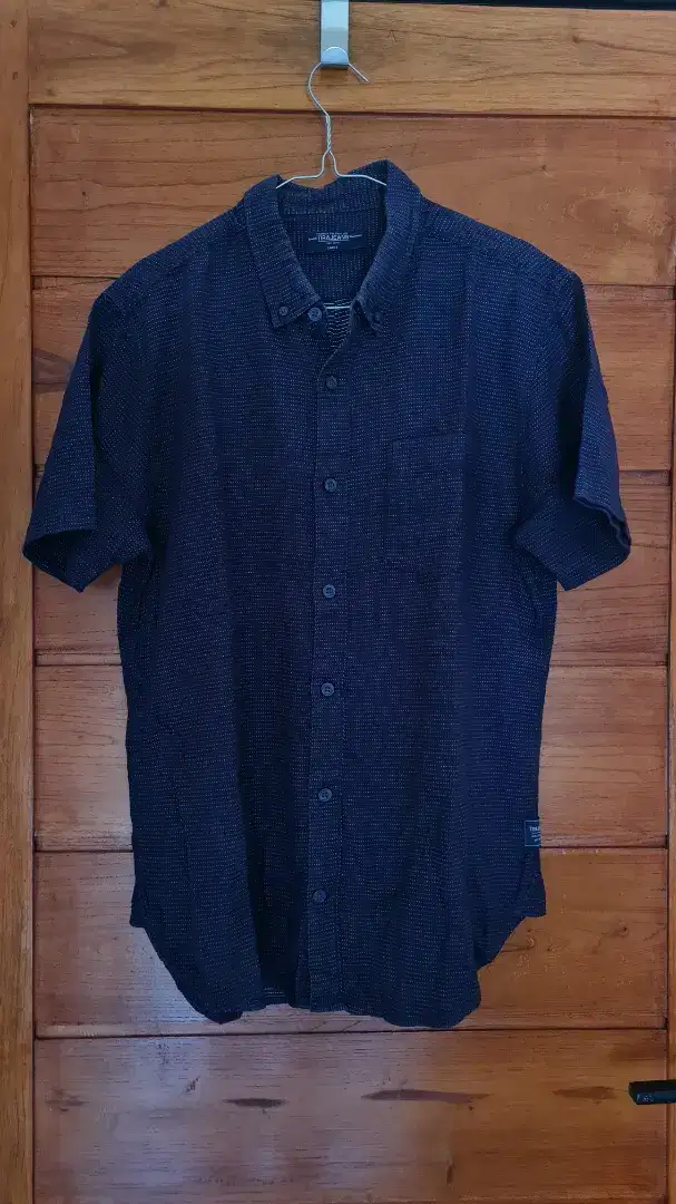 TIRA JEANS Kemeja Lengan Pendek, Navy, SIZE L