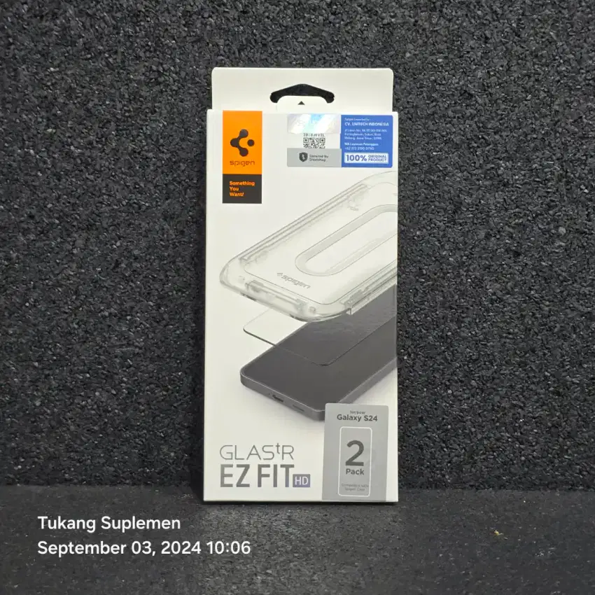 Tempered Glass Spigen Glas TR EZ Fit HD Samsung S24 Reguler Isi 2 Pack