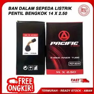 Ban Dalam Sepeda Listrik PACIFIC 14 x 2.50 Pentil Bengkok Selis Murah