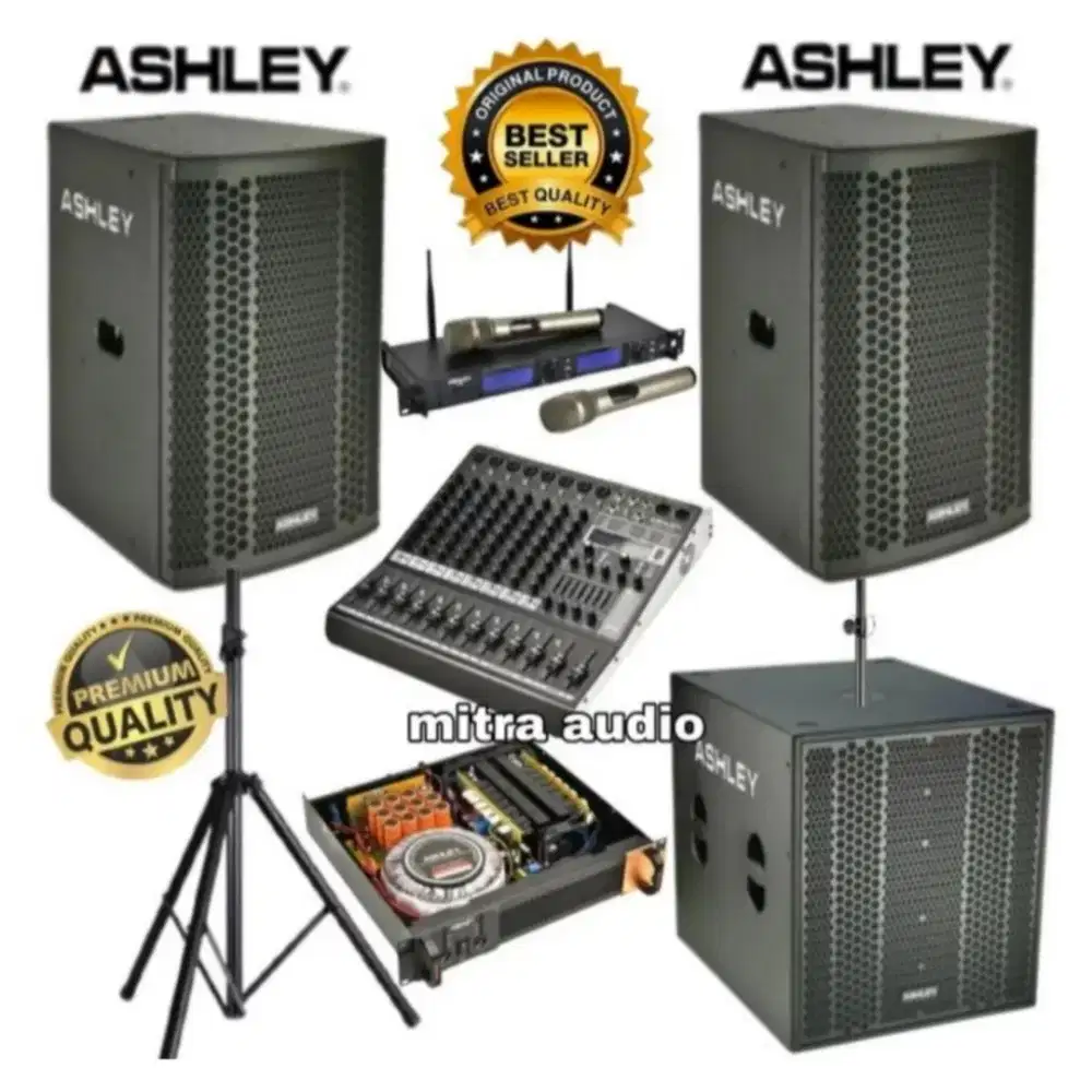 Paket sound system speaker pasif Ashley 12+lmixer bluetooth Ashley 8ch