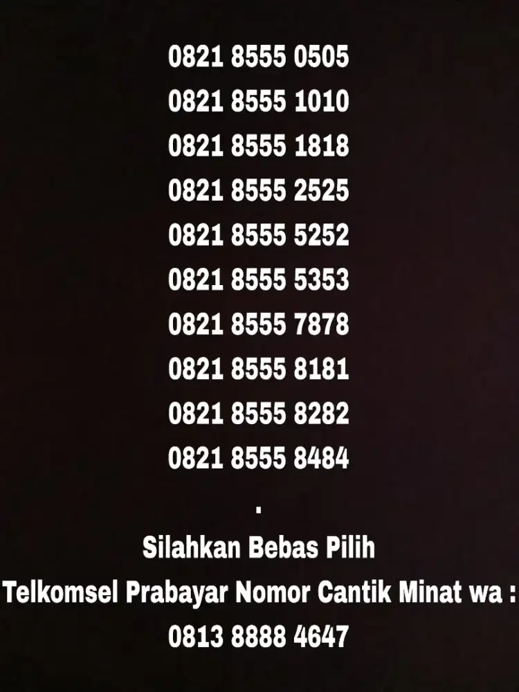Nomor Cantik Simpati 4G 555 ABAB Kartu Perdana Telkomsel Prabayar