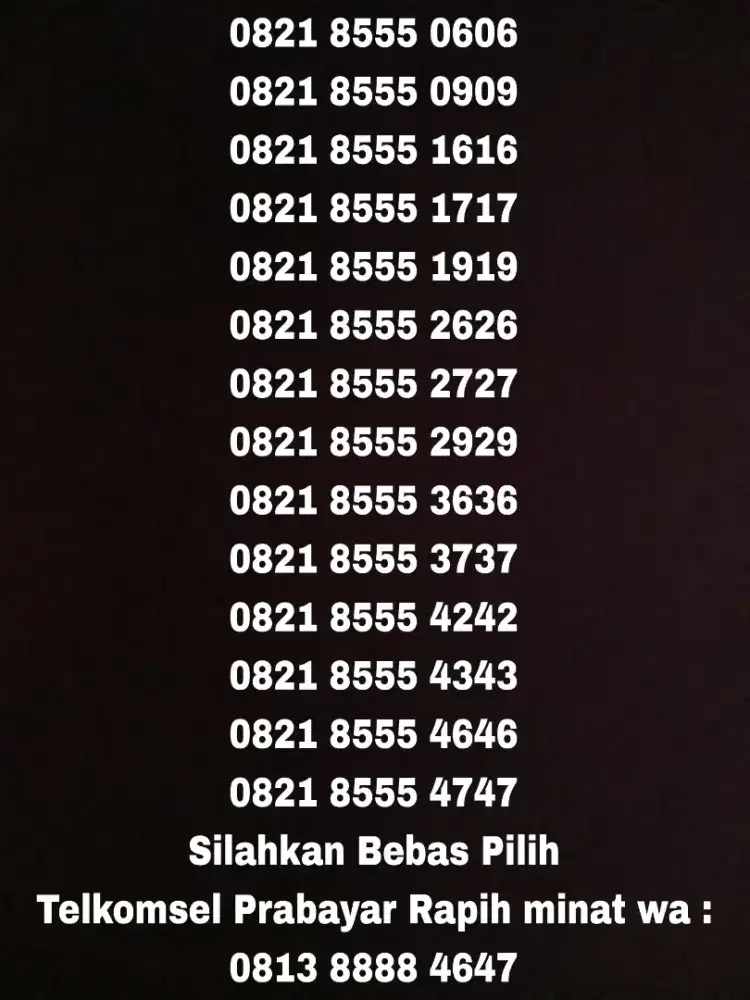 Nomor Cantik Simpati 4G 555 ABAB Kartu Perdana Telkomsel Prabayar