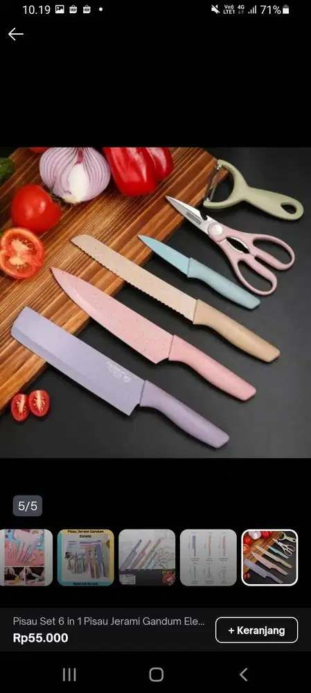 Kitchen knife non sticky