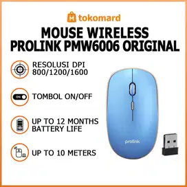 Mouse Wireless Prolink Original ada Tombol On/Off DPI 800/1200/1600