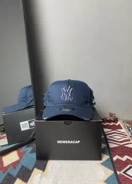 Topi Baseball MLB Caps New Era Hat Logo NY Bordir Ripped Sobek 946AF