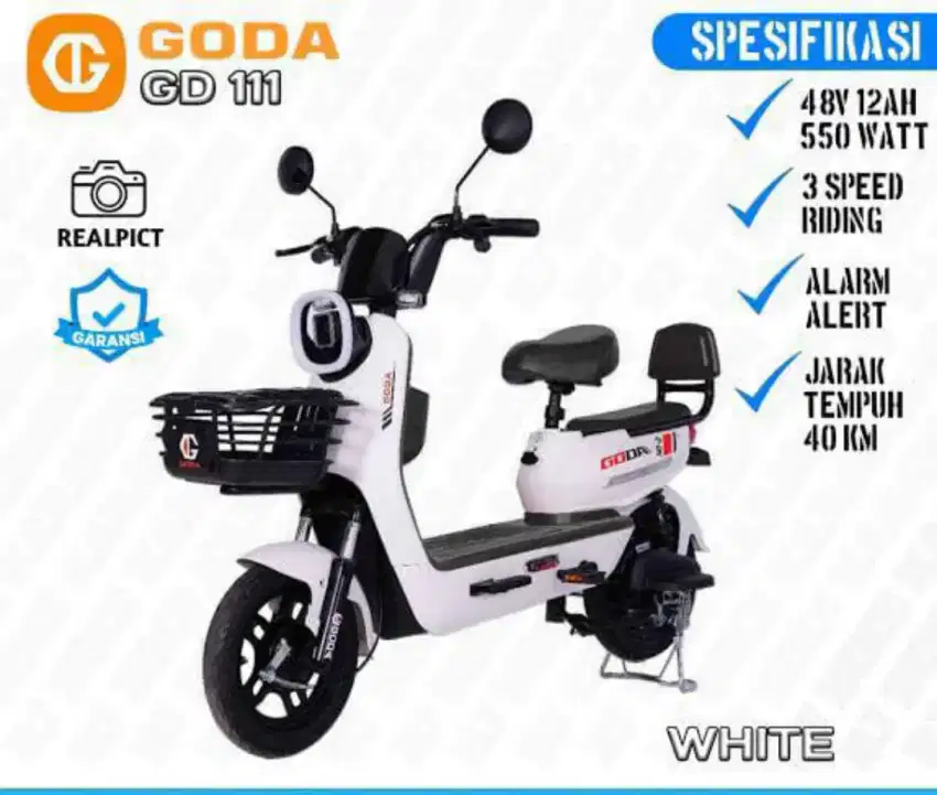 SEPEDA LISTRIK GODA ANGEL 111 48V 12AH SELIS GARANSI RESMI GODA