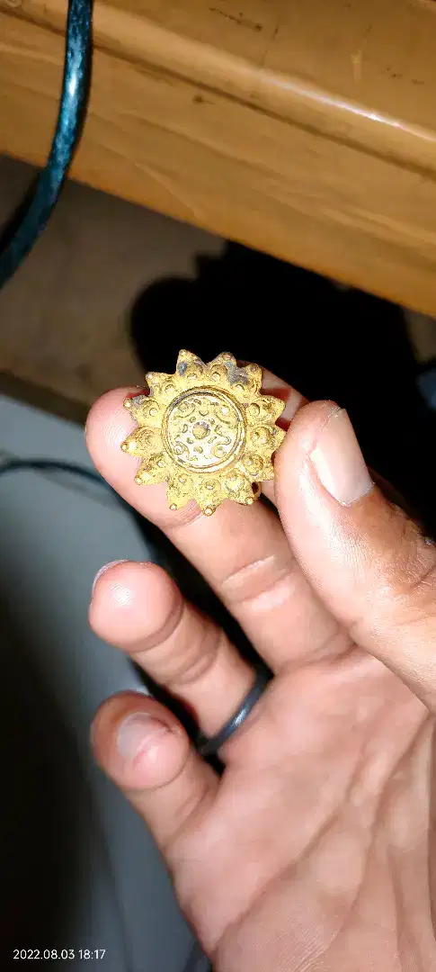 cincin perunggu plit emas
