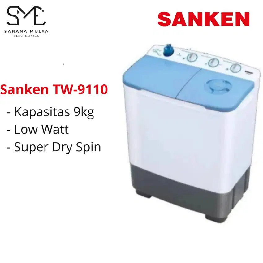 Mesin Cuci Sanken 2 Tabung 9kg TW-9110