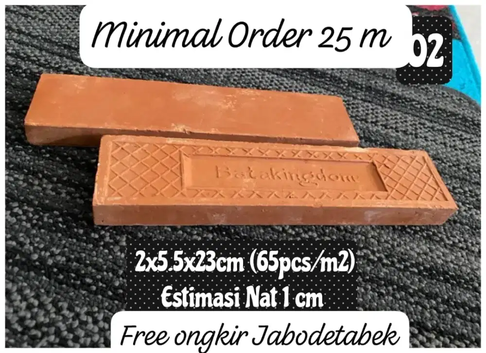 Bata Tempel Terakota natural biasa