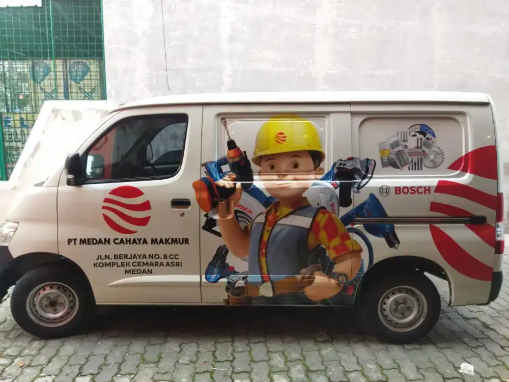 Stiker branding wrapping cutting printing murah medan