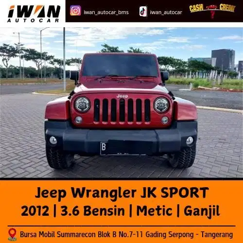 JEEP WRANGLER JK SPORT 3.6 MATIC 2012 BENSIN
