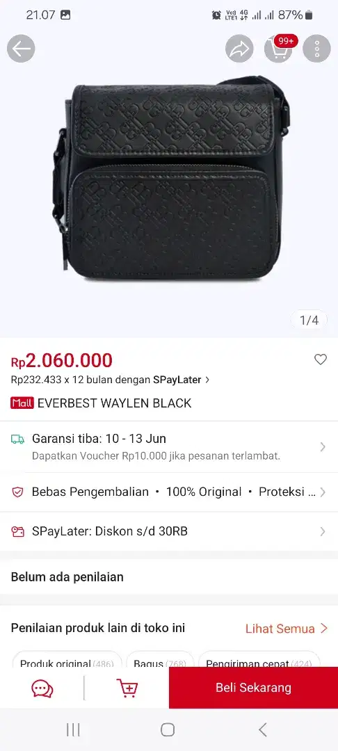 Tas Selempang Everbest WAYLEN Pria Black