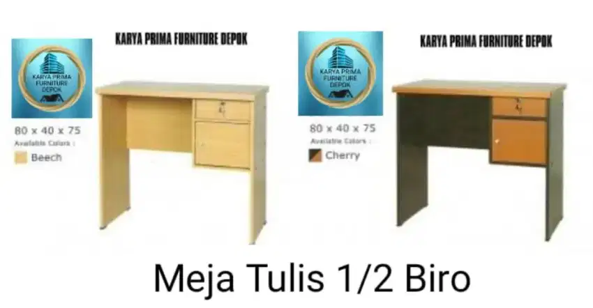 Meja Tulis 1/2 Biro kecil 80x40x75ada rak laci kunci 485rb free ongkir