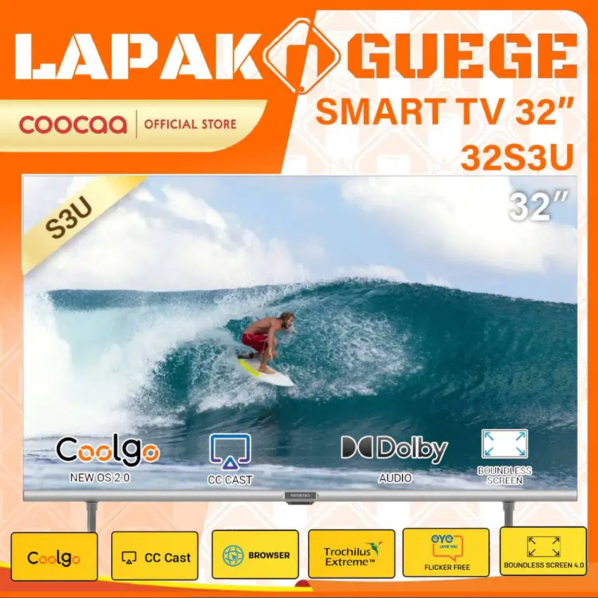 LED  SMART TV 32 INCH COOCAA 32S3U 2K DIGITAL WIFI YOUTUBE BARU RESMI