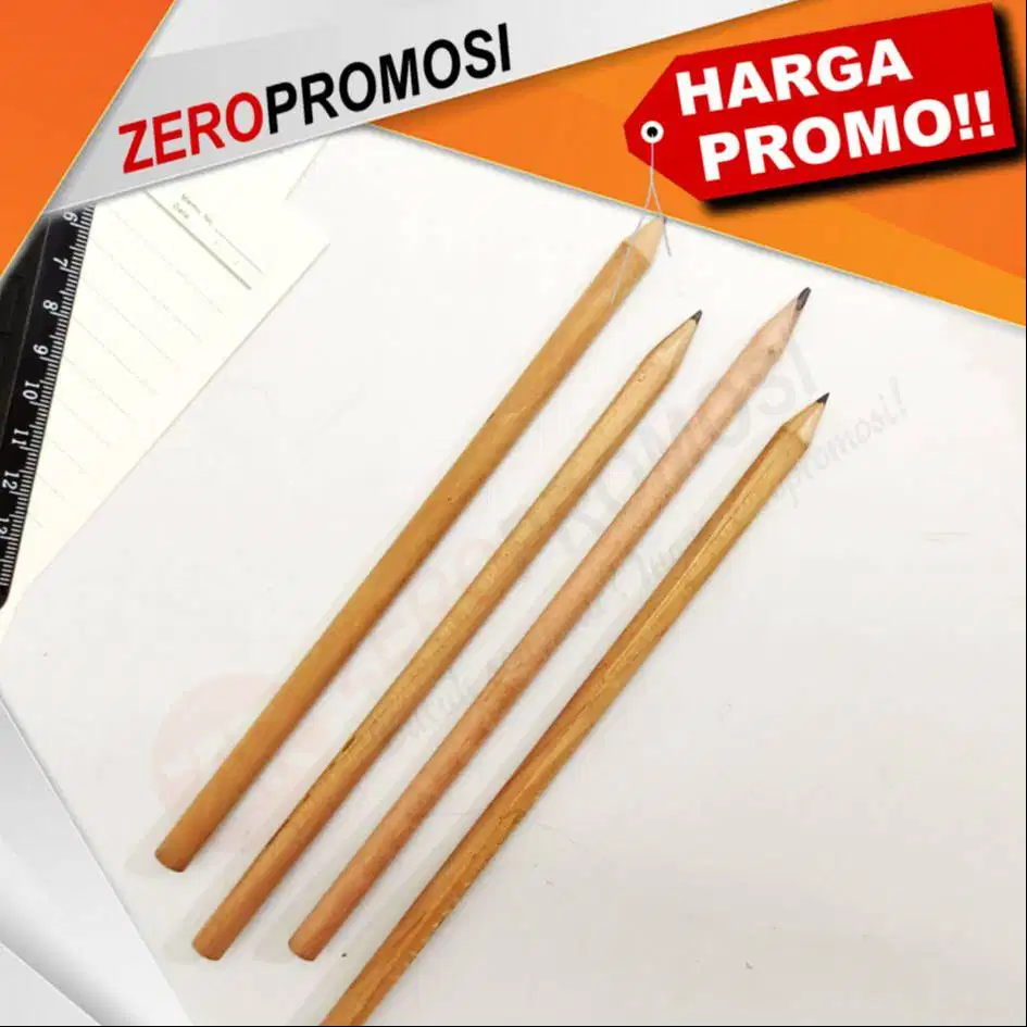Pensil Kayu Bulat Natural Cetak Logo Untuk Souvenir dan Promosi