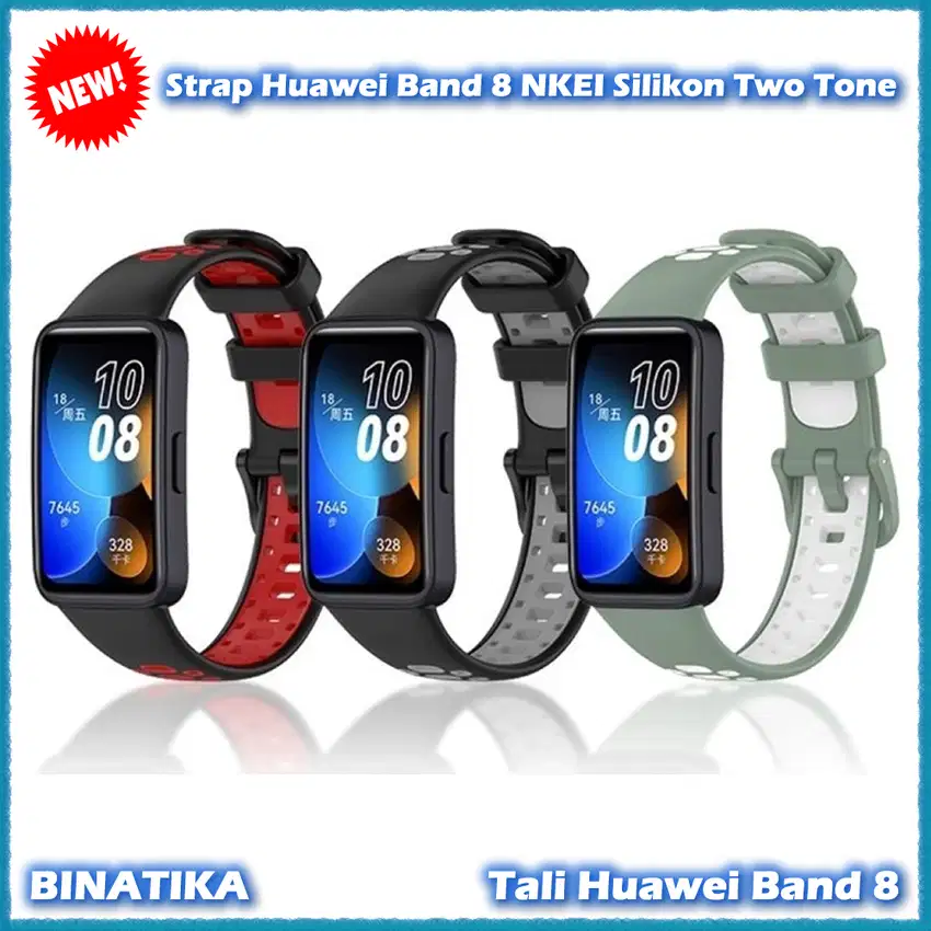 Strap Huawei Band 8 NKEI Silikon Two Tone Tali Huawei Band 8 Silikon